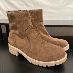Seven7 Chelsea‎ Boots Womens 10 Bestie Faux Brown Suede Almond Toe